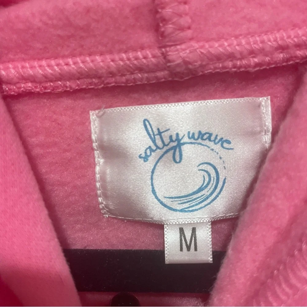 Saltywave Hoodie Pink Womens Size Medium Pullover Drawstring Kangaroo Pocket - Picture 6 of 7
